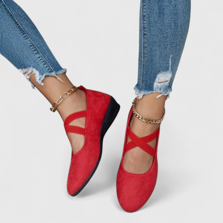 Women's Criss-Cross Strap Slip-On Flats
