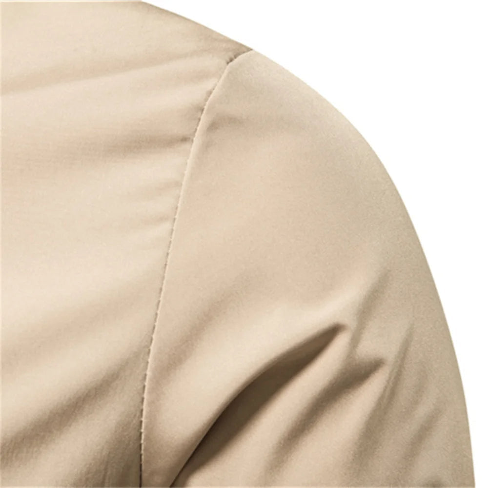 Men's Bomber Jacket with Full Zip Closure