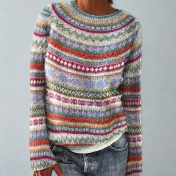 Women's Fair Isle Knit Sweater in Retro Pattern