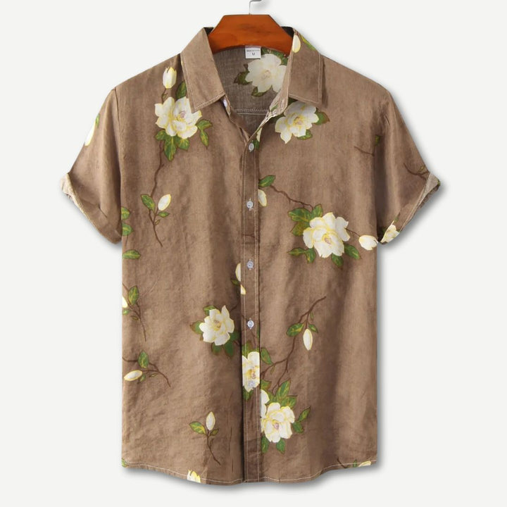 Men's Floral Print Short Sleeve Shirt