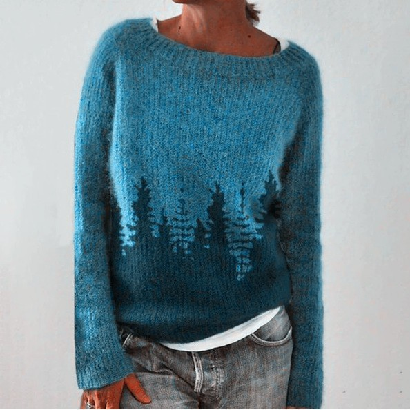Women's Fair Isle Knit Sweater in Relaxed Oversized Fit