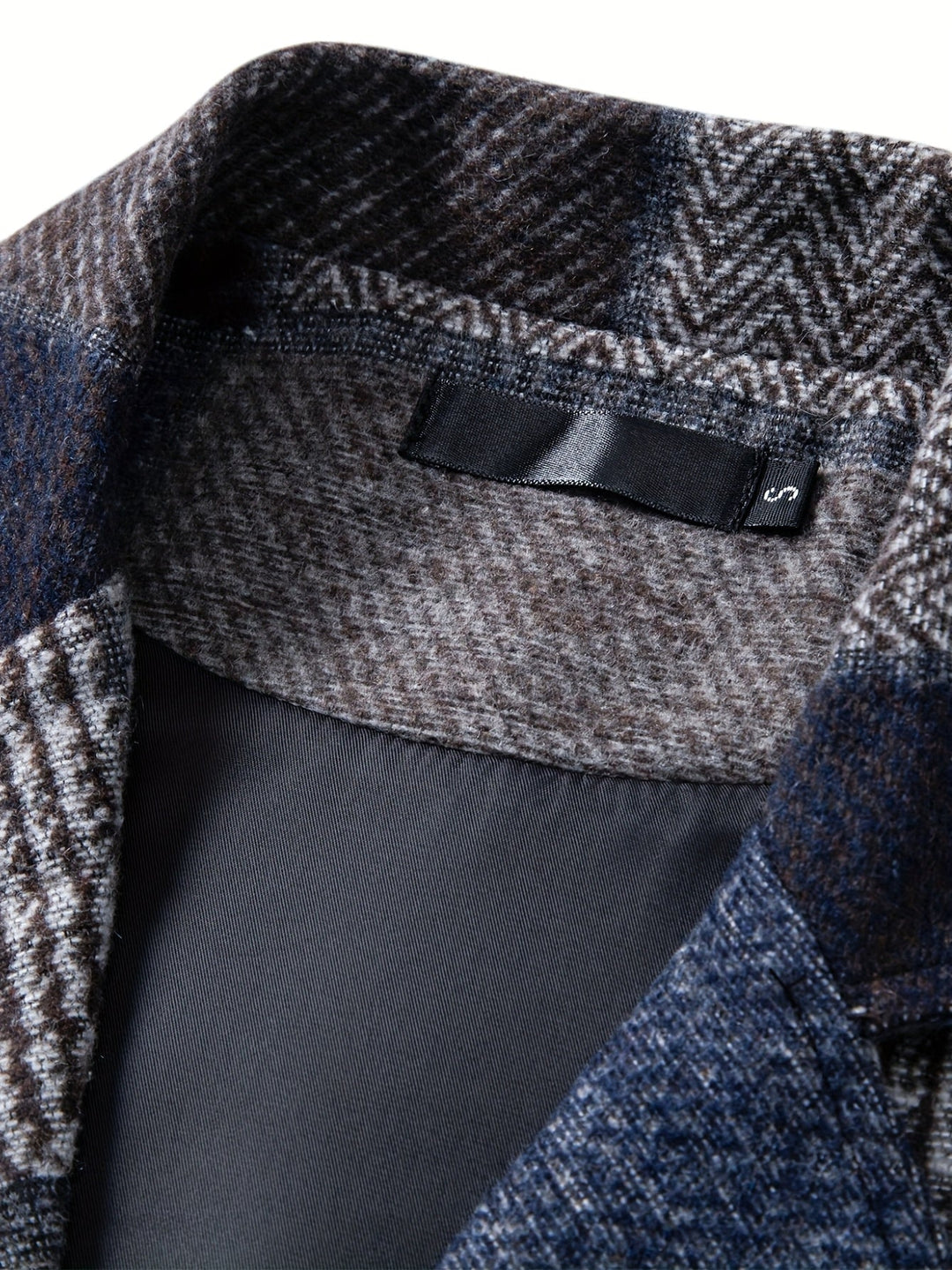 Men's Patchwork Tweed Suit Vest with Notch Lapel