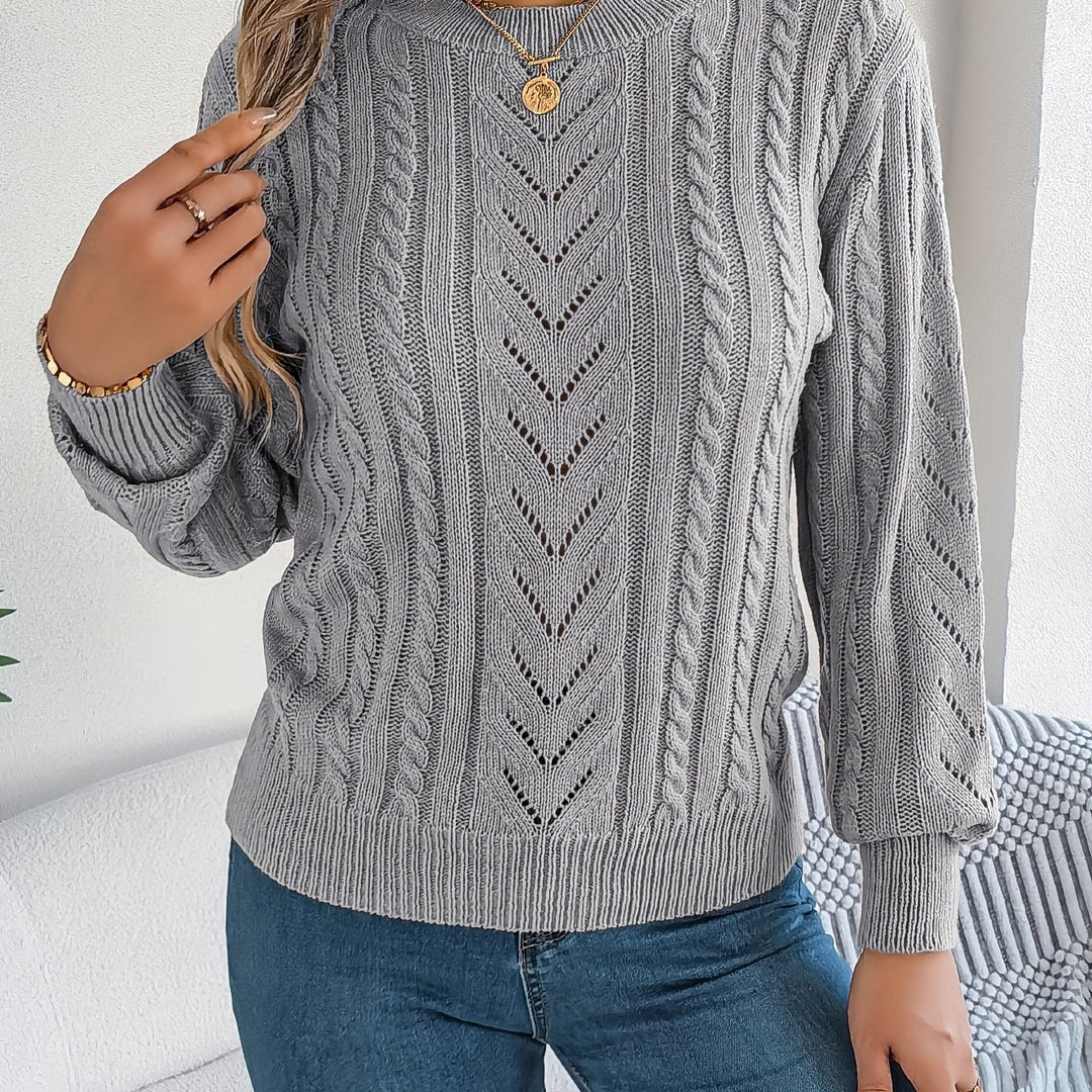 Women's Cable Knit Pointelle Sweater