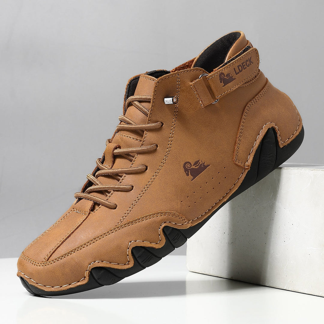 Orthopedic High-Top Barefoot Shoes with Lace-Up Closure