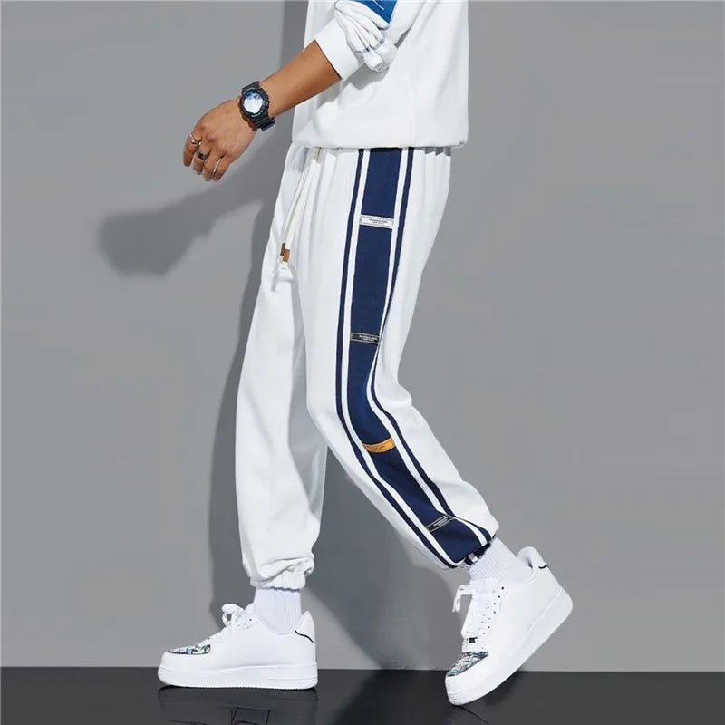Men's Jogger Sweatpants with Side Stripe Drawstring Waist