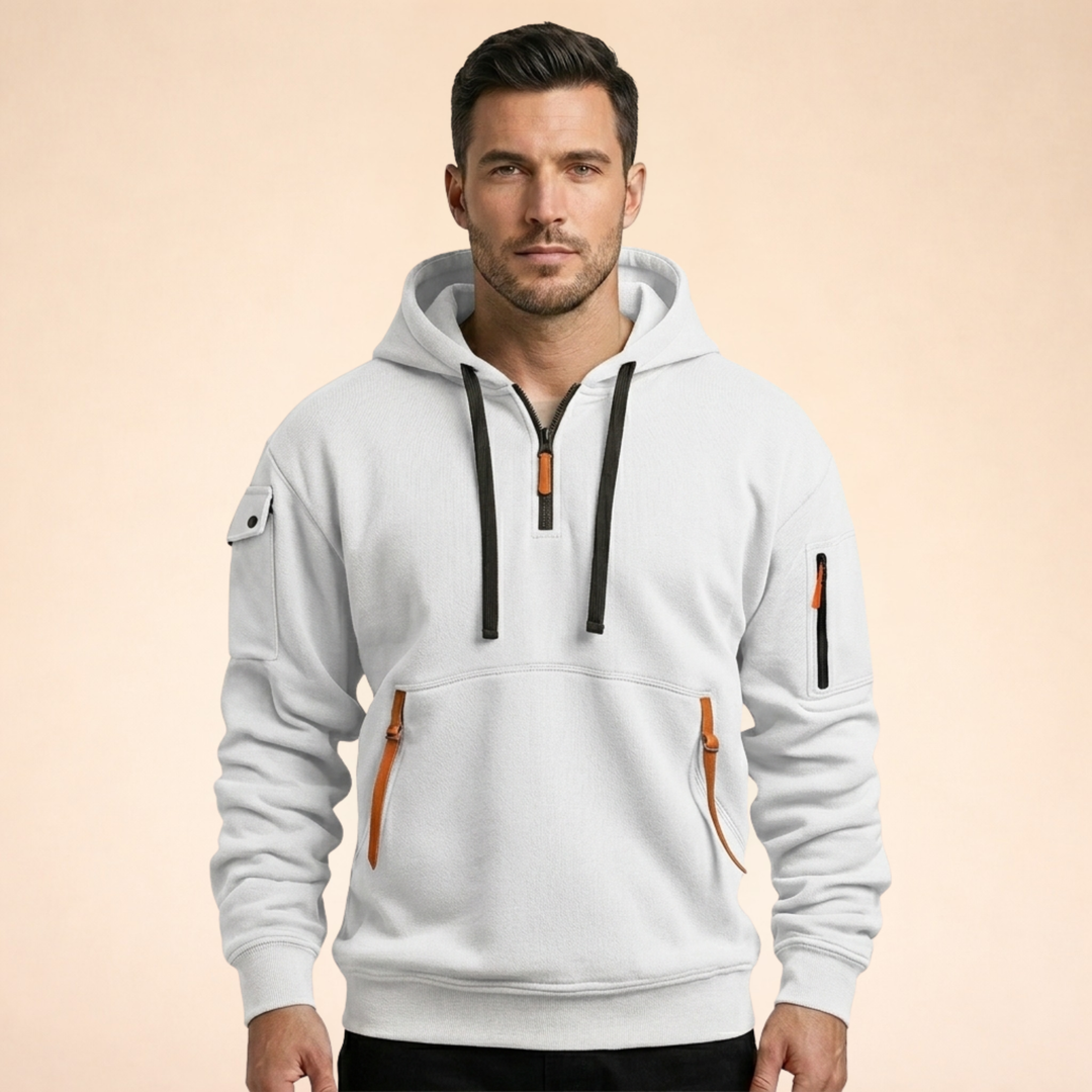 Men's Utility Quarter-Zip Hoodie with Zip Pockets