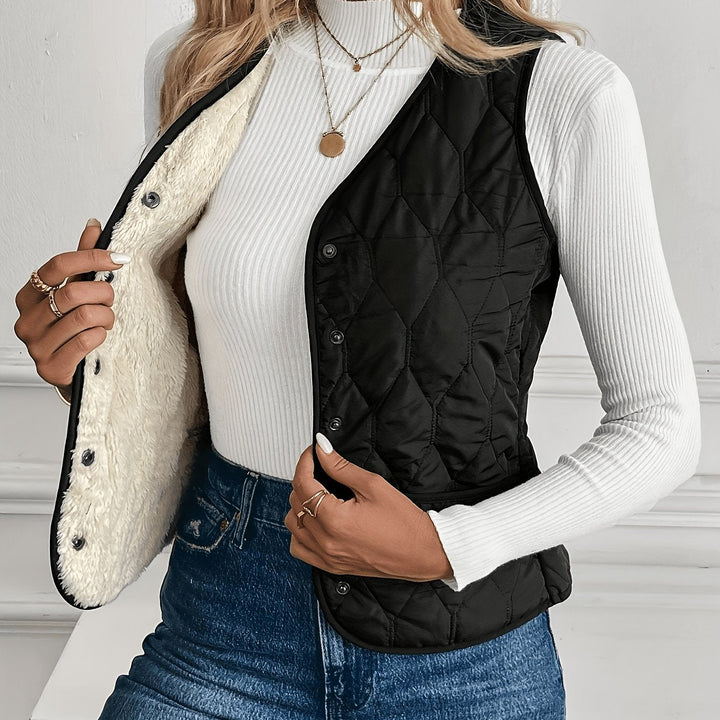 Women's Reversible Sherpa Quilted Vest