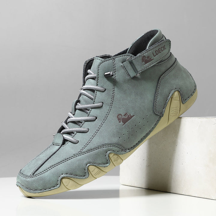 Orthopedic High-Top Barefoot Shoes with Lace-Up Closure