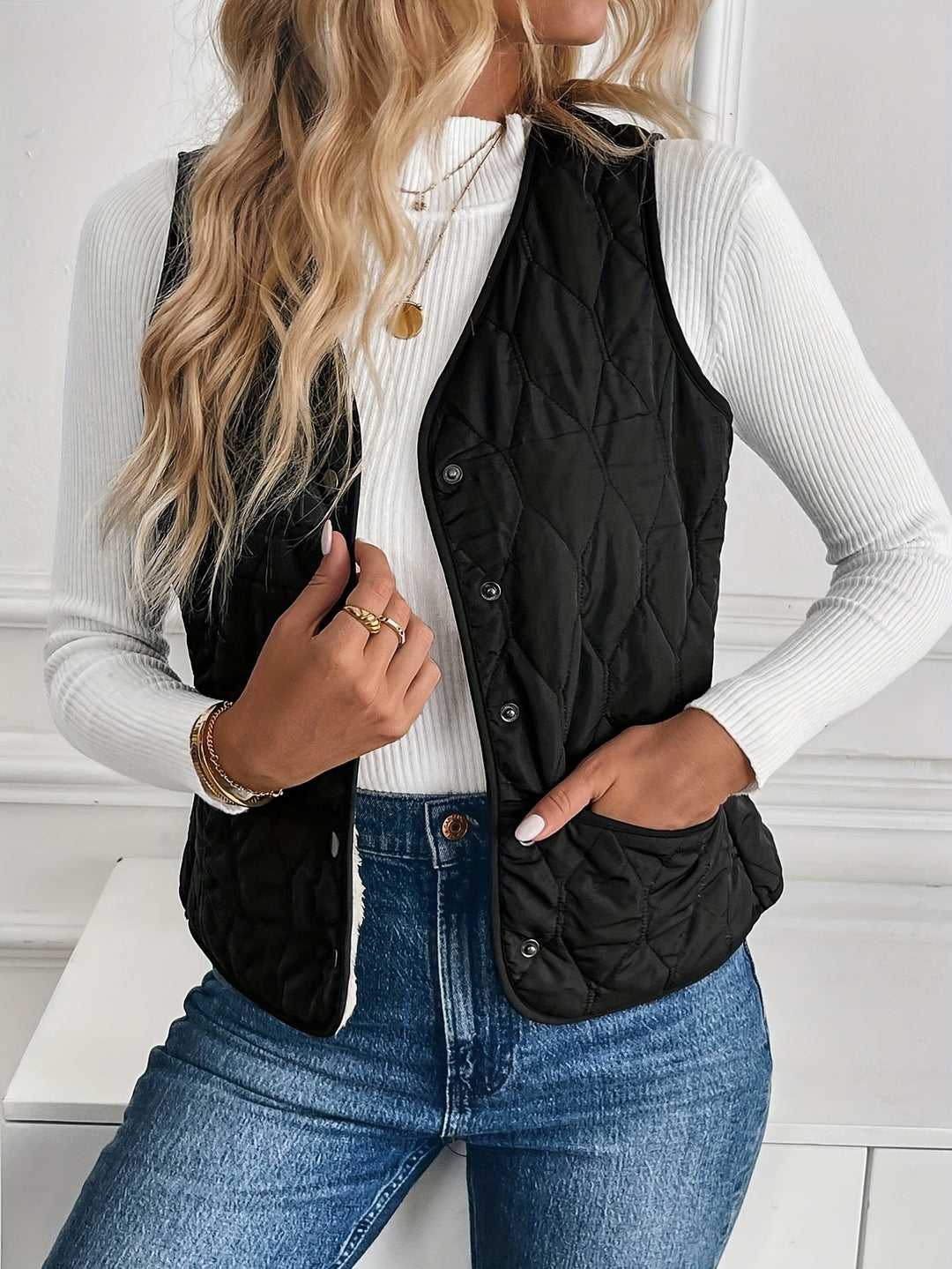 Women's Reversible Sherpa Quilted Vest