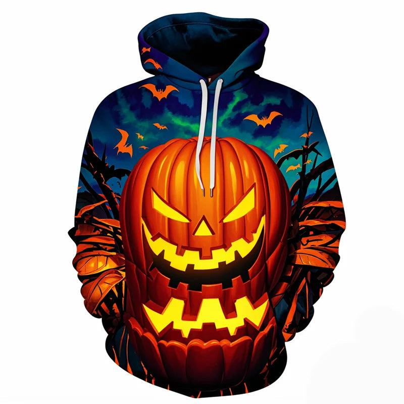 Men's Pumpkin Face Halloween Hoodie