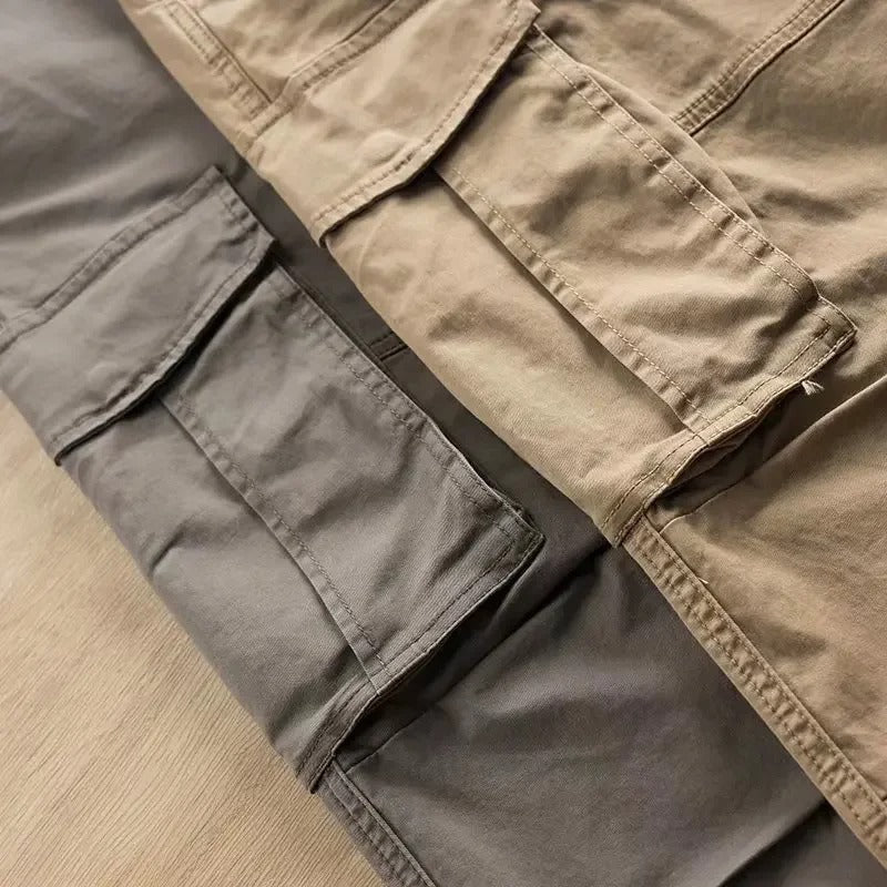 Men's Cotton Cargo Pants with Tapered Fit