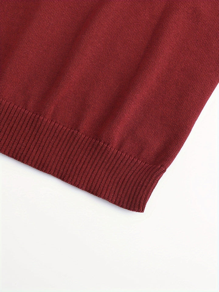 Men's Argyle Knit Sweater Vest with V-Neck