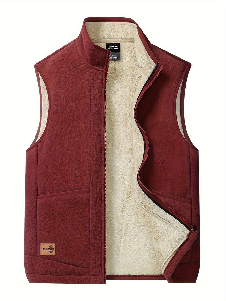 Men's Fleece Sherpa-Lined Zip Vest