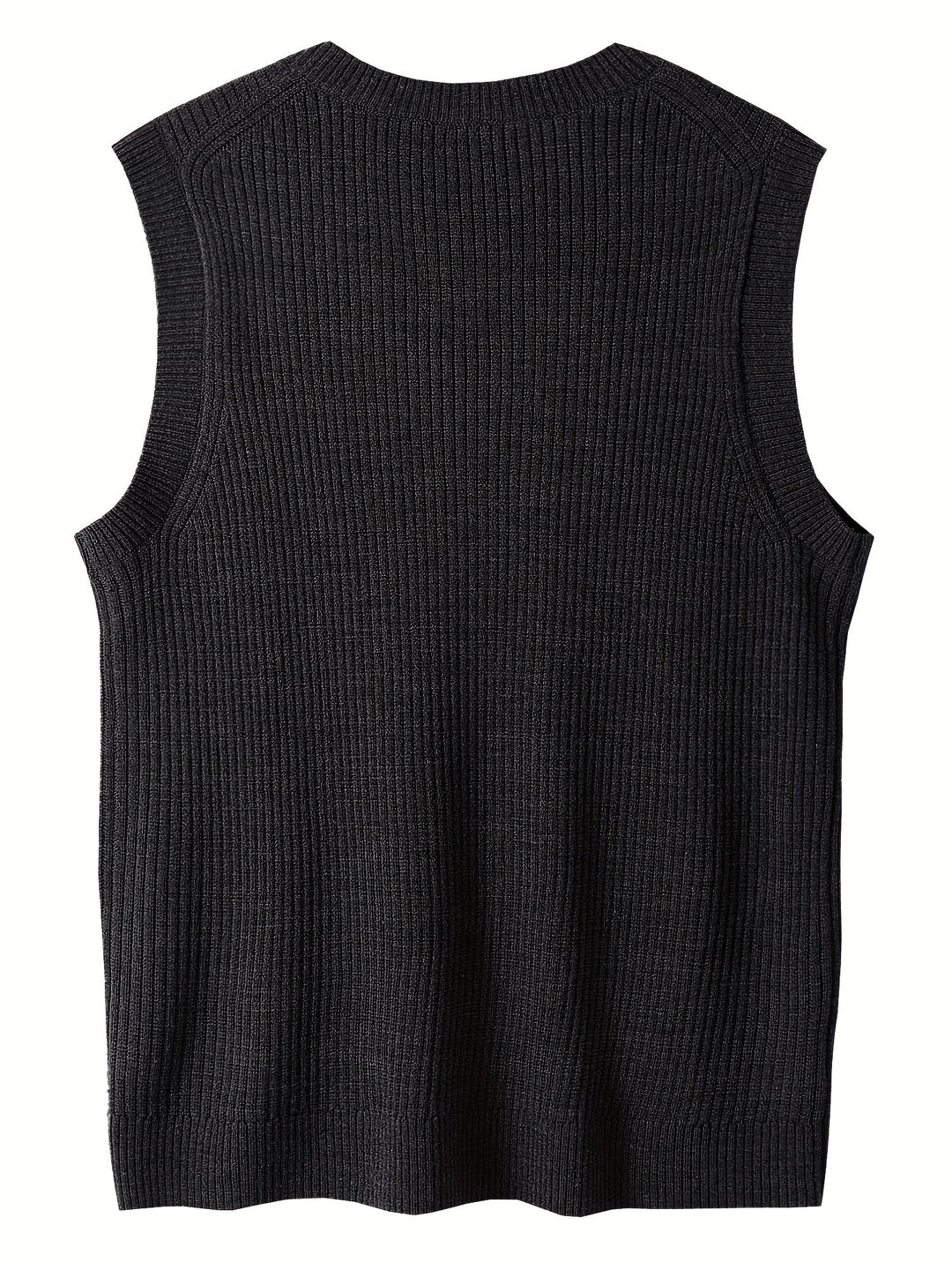 Men's Ribbed Knit V-Neck Sweater Vest