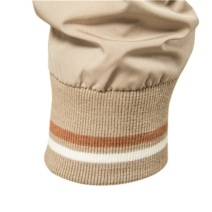 Men's Bomber Jacket with Full Zip Closure