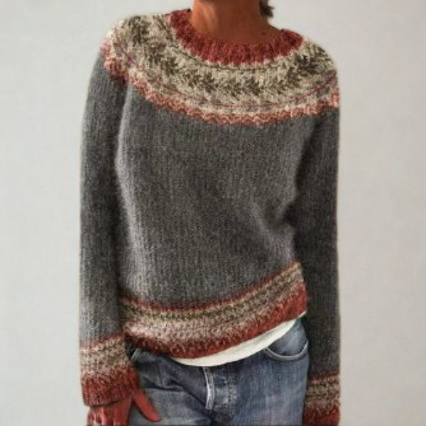 Women's Fair Isle Knit Sweater in Retro Pattern