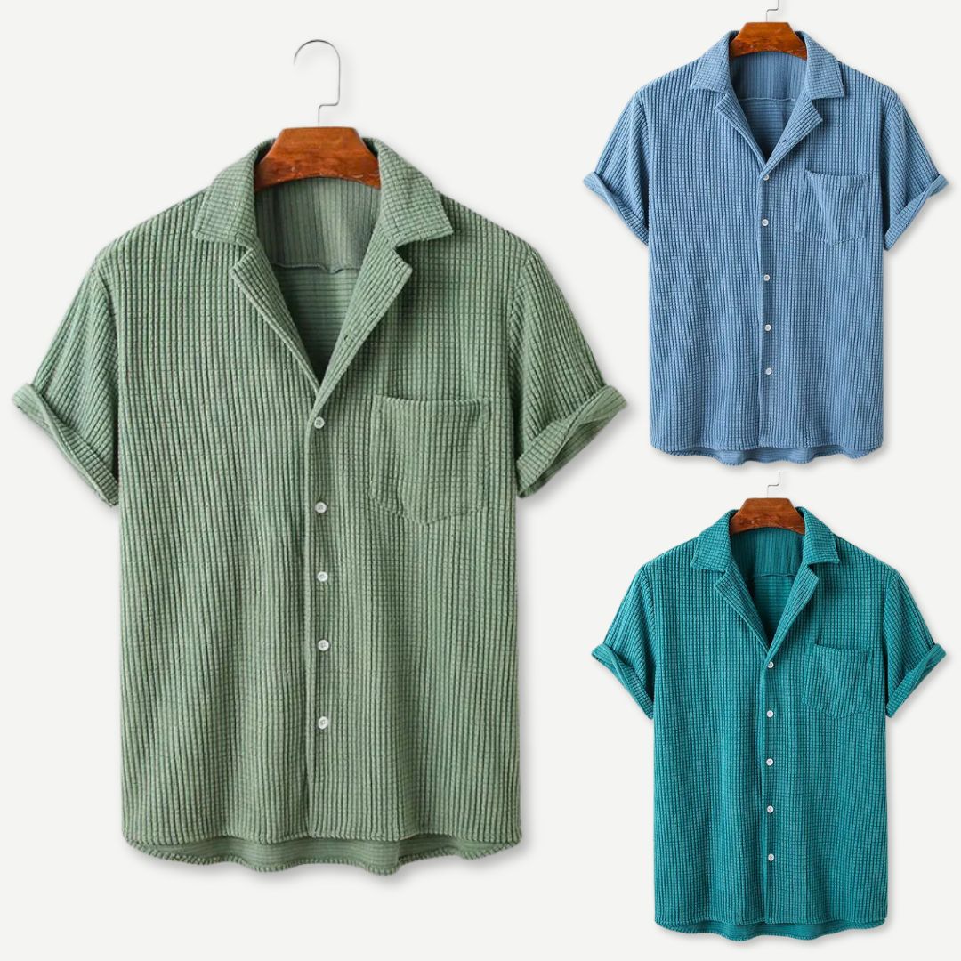 Men's Textured Knit Short Sleeve Shirt
