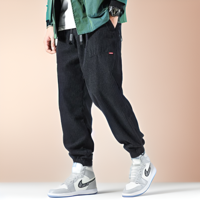 Men's Corduroy Jogger Sweatpants with Drawstring Waist