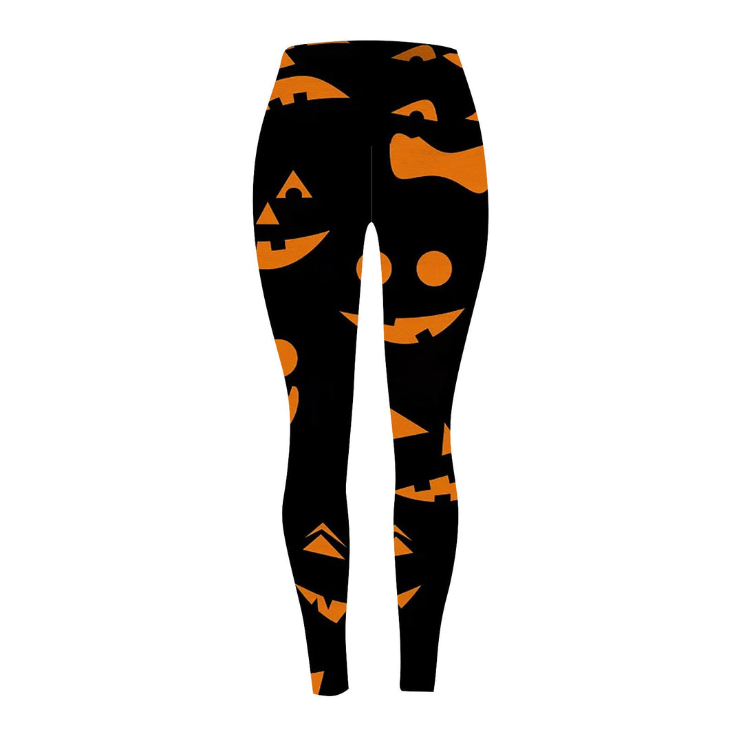 Women's Pumpkin Print Halloween Leggings