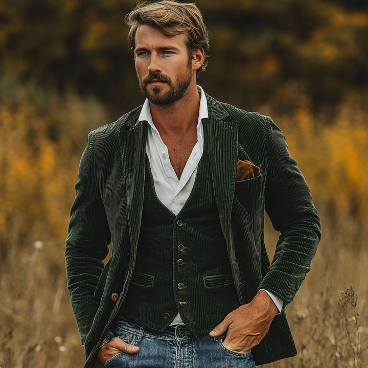 Men's Tailored Blazer and Waistcoat Set