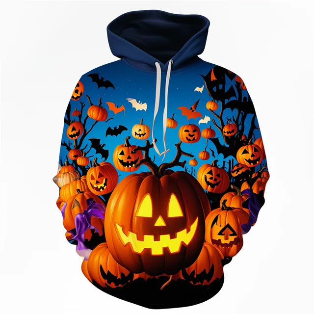 Men's Pumpkin Face Halloween Hoodie