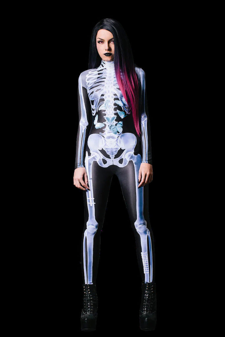 Men's Skeleton Halloween Costume Jumpsuit