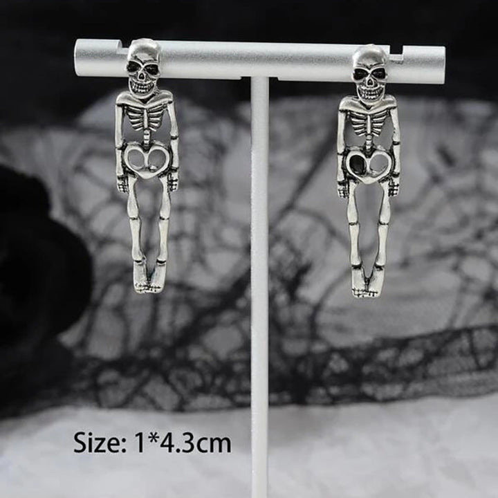 Women's Skull Stud Skeleton Drop Halloween Earrings