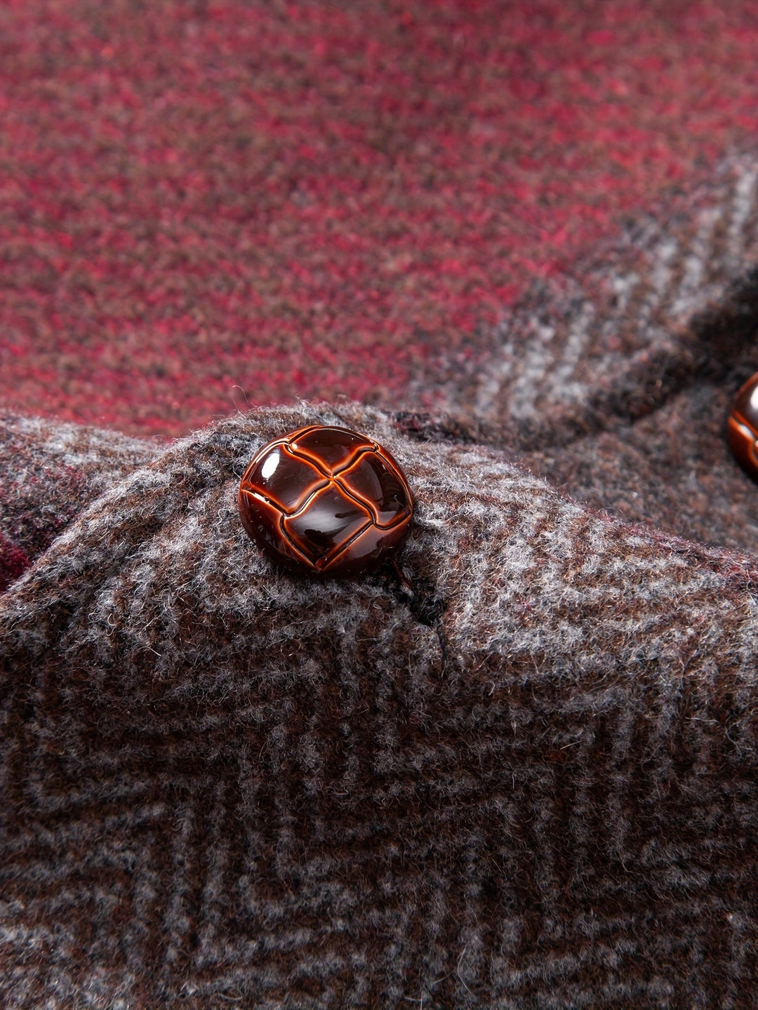 Men's Patchwork Tweed Suit Vest with Notch Lapel