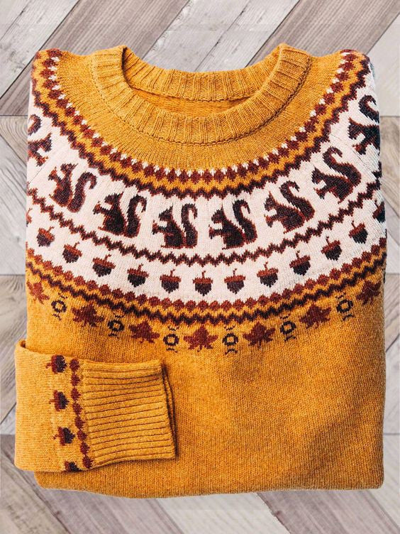 Women's Apple Fair Isle Knit Sweater
