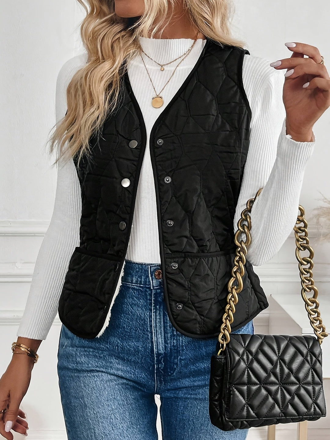 Women's Reversible Sherpa Quilted Vest