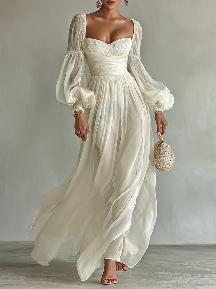 Elegant Sweetheart Neck Maxi Dress
