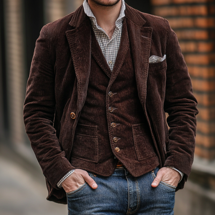 Men's Tailored Blazer and Waistcoat Set