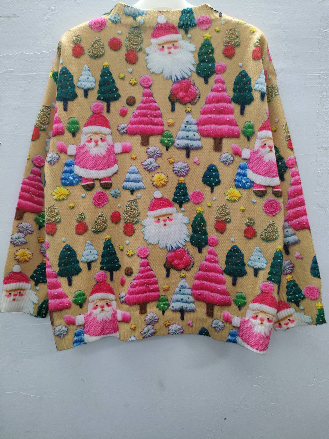 Women's Embroidered Santa Christmas Sweater Oversized Fit