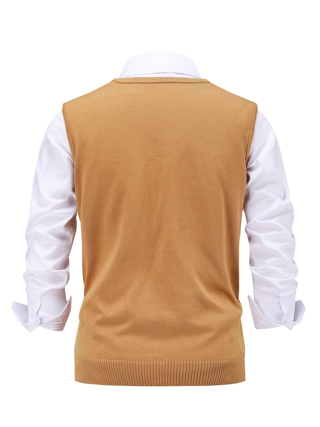 Men's Argyle Knit Sweater Vest with V-Neck