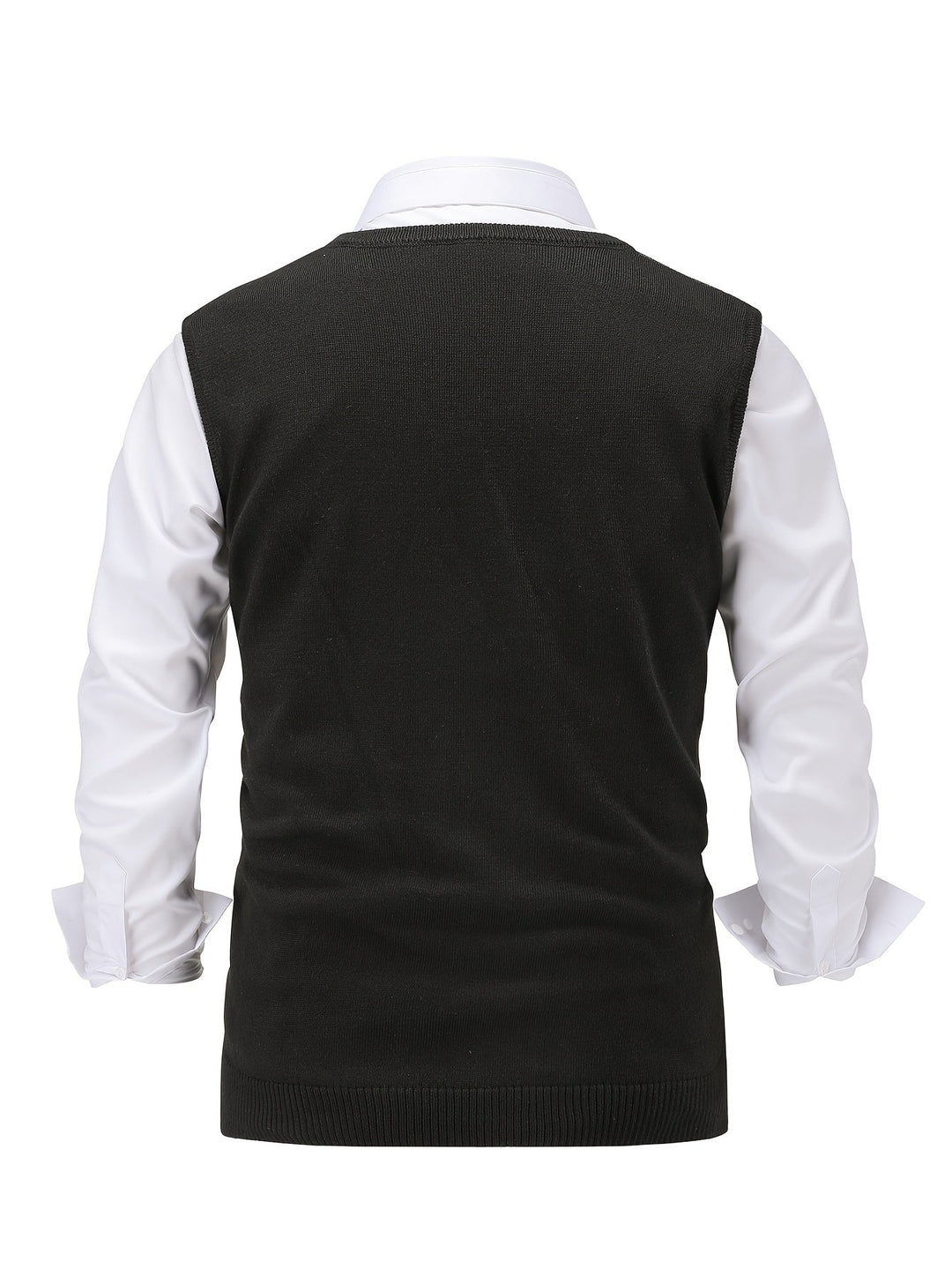 Men's Argyle Knit Sweater Vest with V-Neck