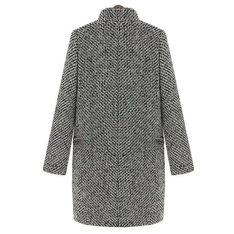 Women's Houndstooth Longline Tailored Coat