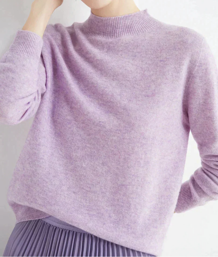 Women's Ribbed Mock Neck Fitted Sweater
