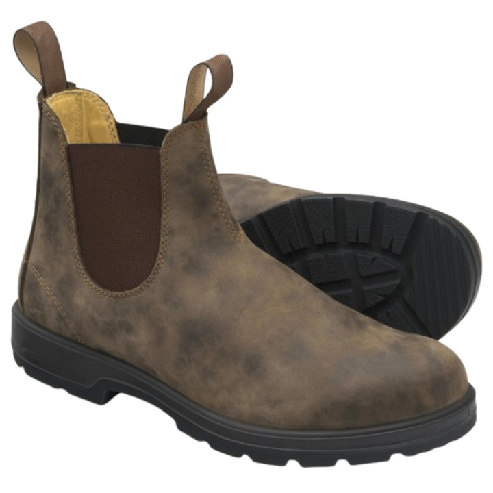 Men's Leather Chelsea Boots with Elastic Side Panels