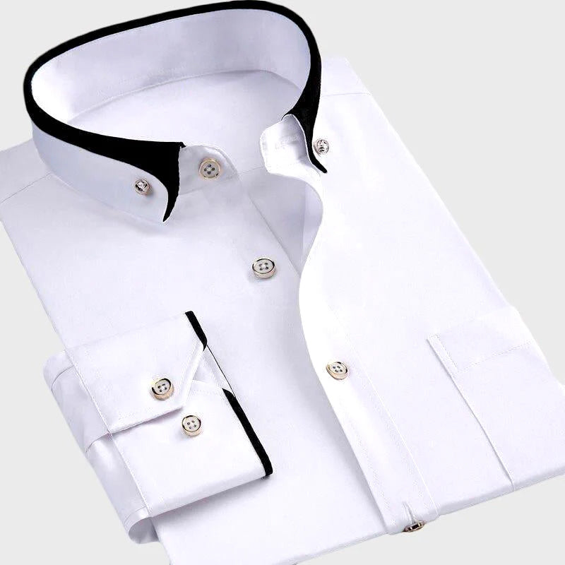 Formal Contrast Collar Dress Shirt