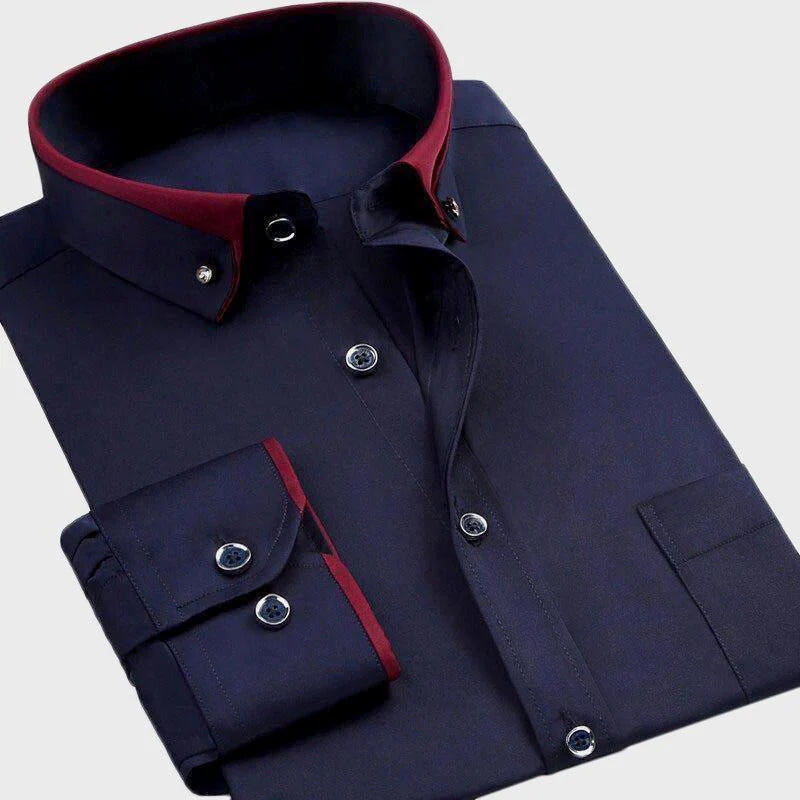 Formal Contrast Collar Dress Shirt