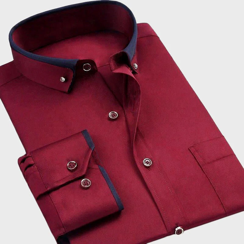 Formal Contrast Collar Dress Shirt