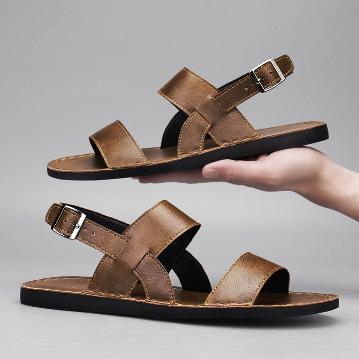 Women's Leather Flat Sandals