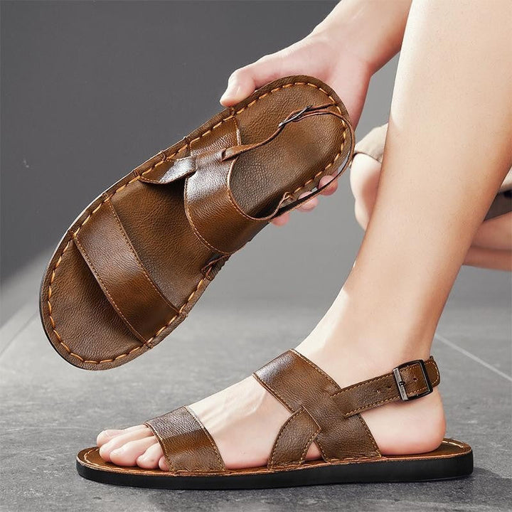 Women's Leather Flat Sandals