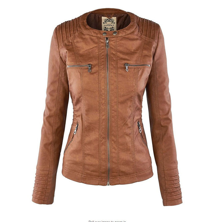 Hooded Faux Leather Moto Jacket
