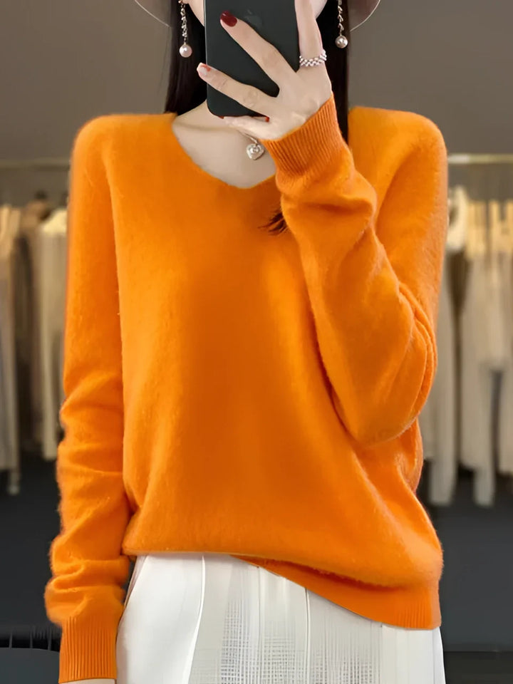 Women's Fuzzy Knit Crewneck Sweater