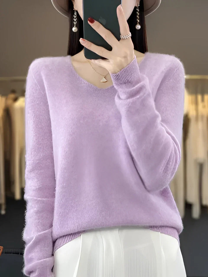 Women's Fuzzy Knit Crewneck Sweater