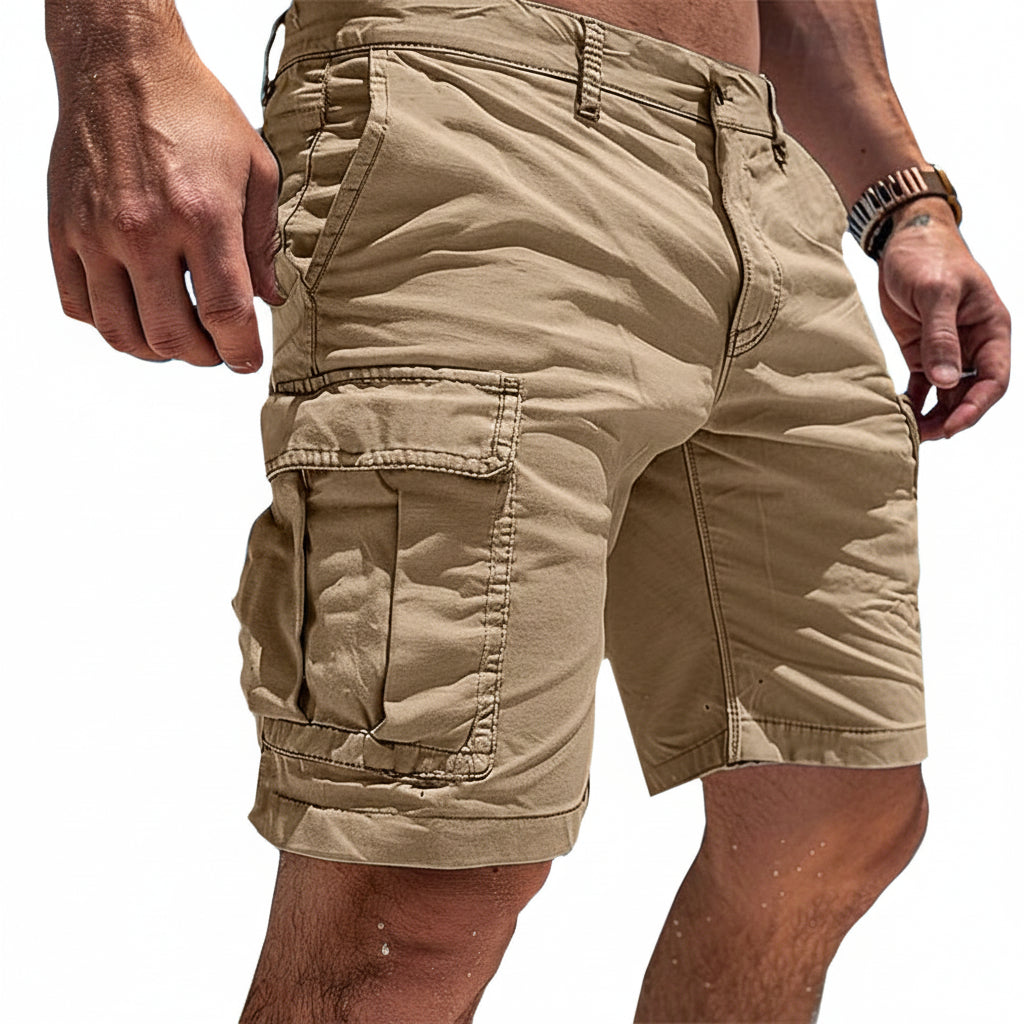 Men's Cotton Cargo Shorts with Flap Pockets