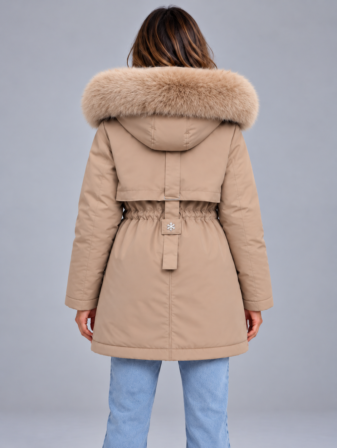 Women's Padded Parka Coat with Faux Fur Hood