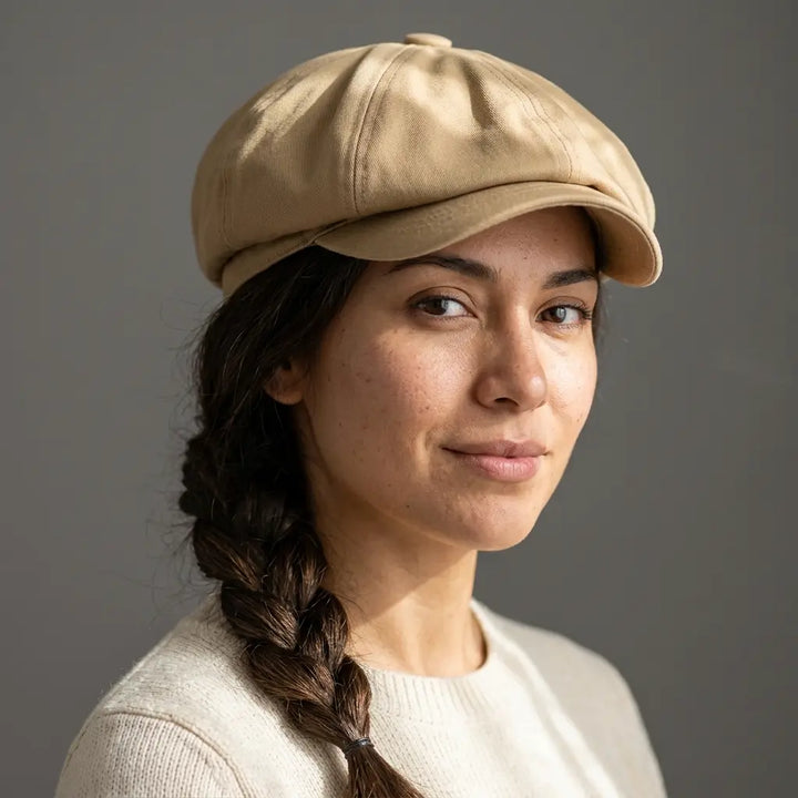 Men's Twill Newsboy Cap in a Structured Fit