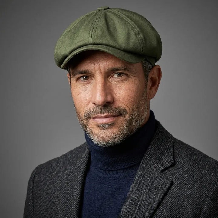 Men's Twill Newsboy Cap in a Structured Fit